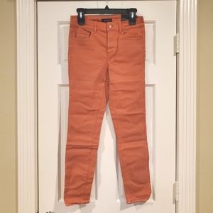 Ann Taylor Cantaloupe Orange Skinny Jeans 2